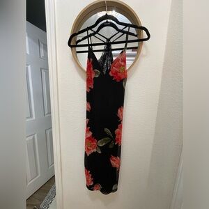 Privately Privileged Privy floral mesh slip dress with lace back